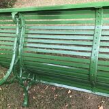 Garden bench in oak and foot in cast iron