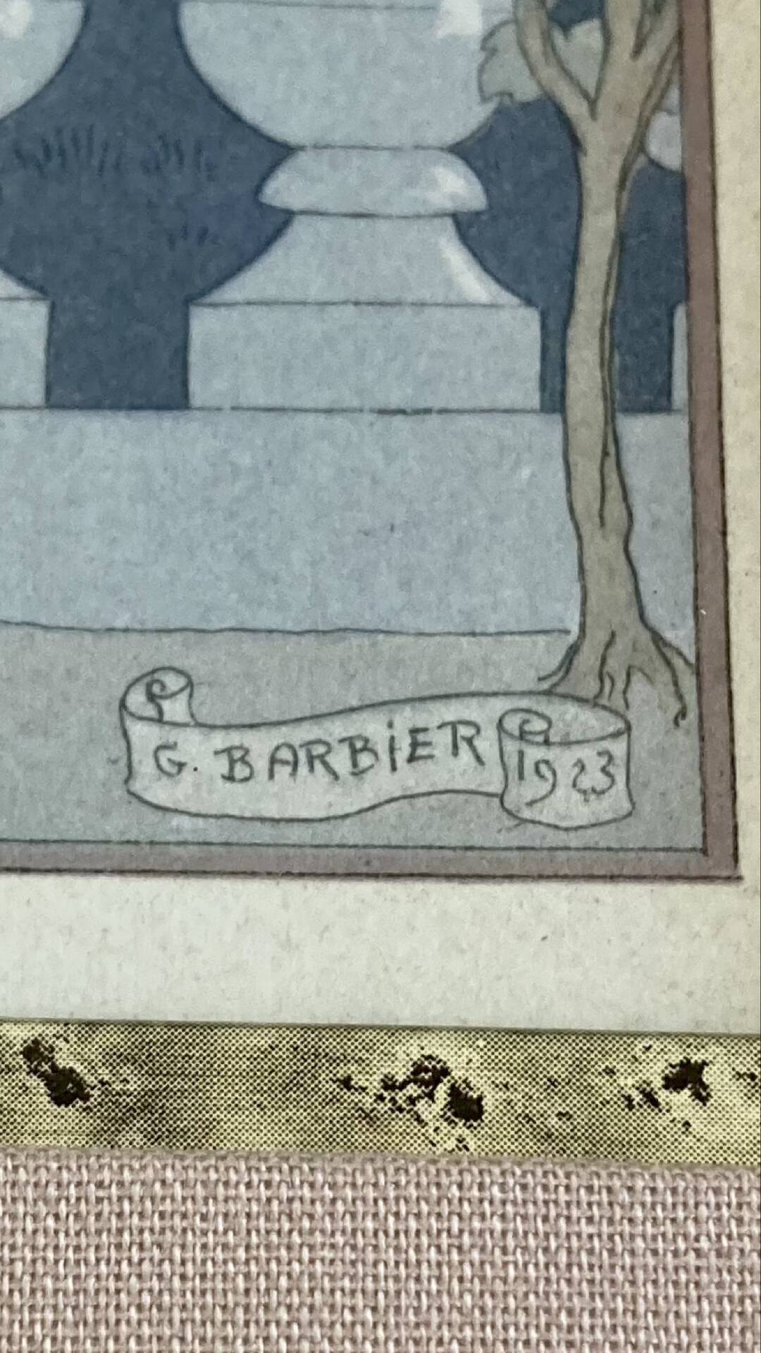 Framed lithograph signed by Georges Barbier (1882-1932)