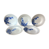 Lot de 5 assiettes demi-creuses vintage décor flore