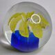 Sulfide, floral paperweight, vintage Murano, two-tone, 8 cm
