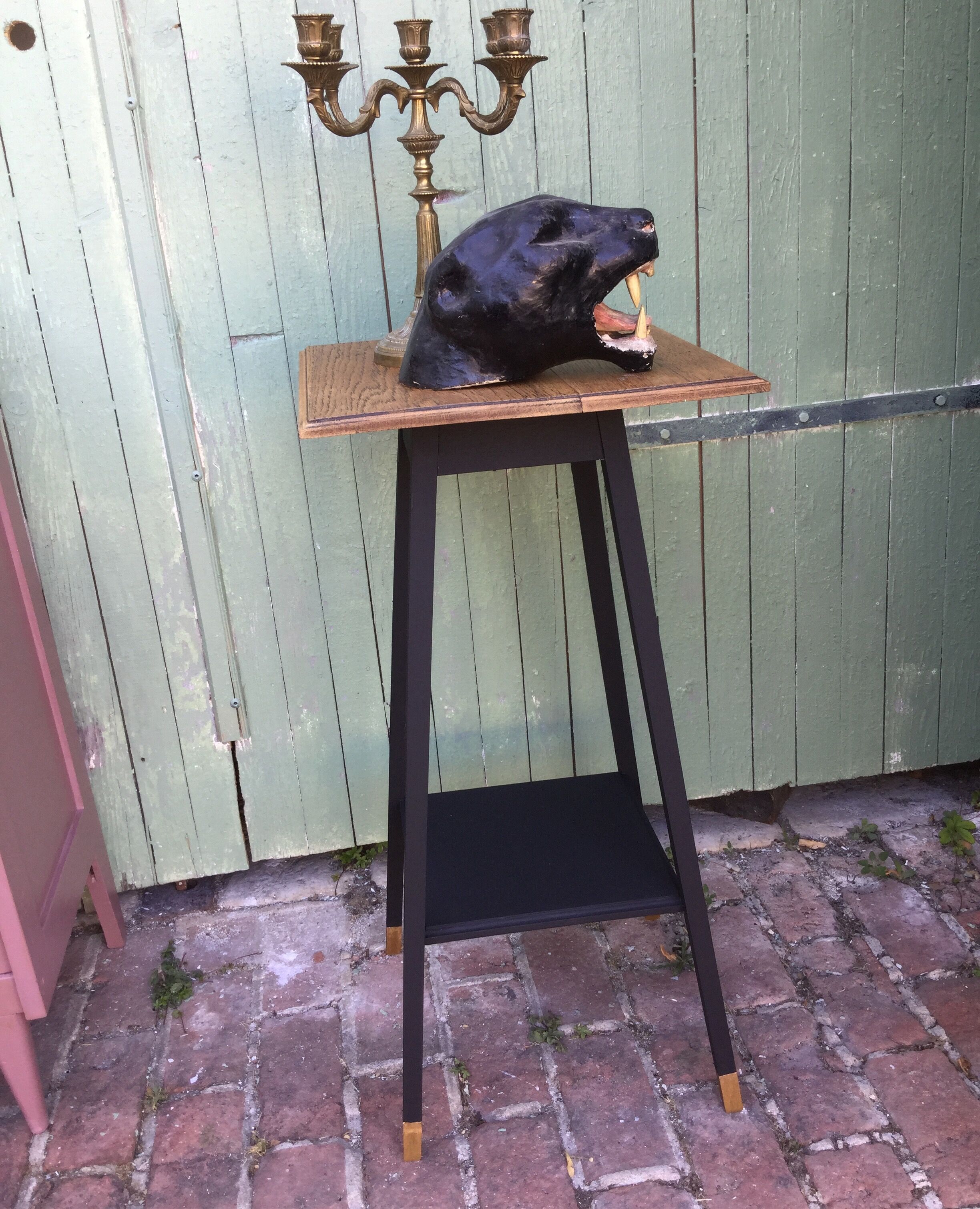 Renovated vintage selette in black