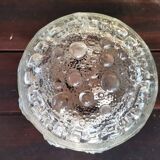 Glass flush mount ceiling lamp with crown