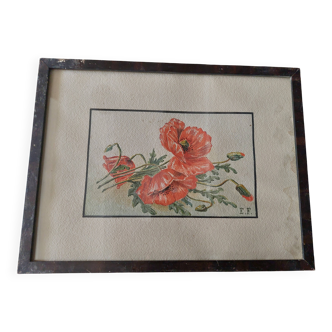 Watercolor bouquet of flowers, first half of the 20th century