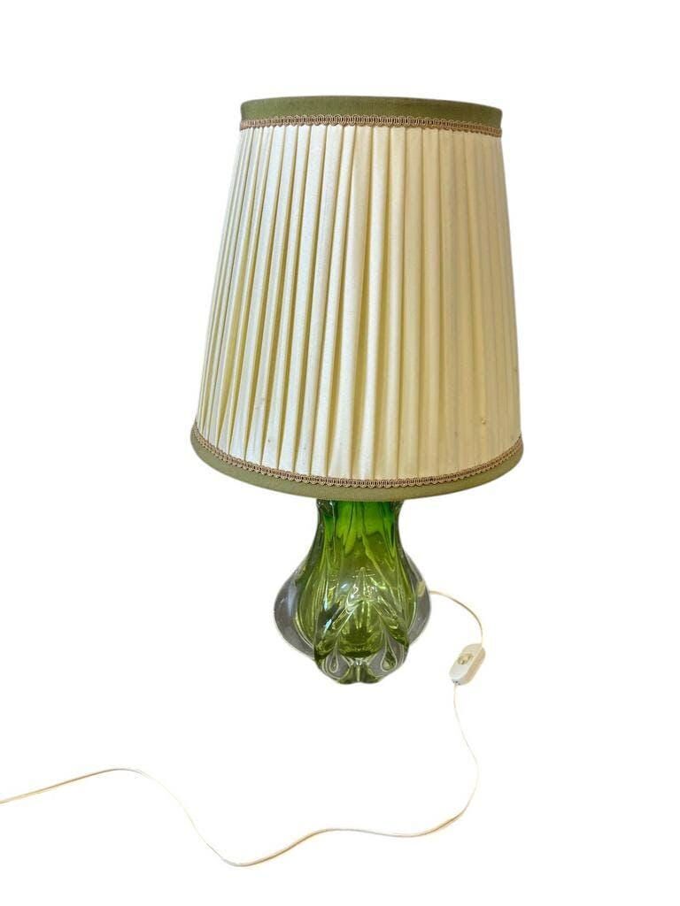 Vintage green glass MURANO table lamp / floor lamp