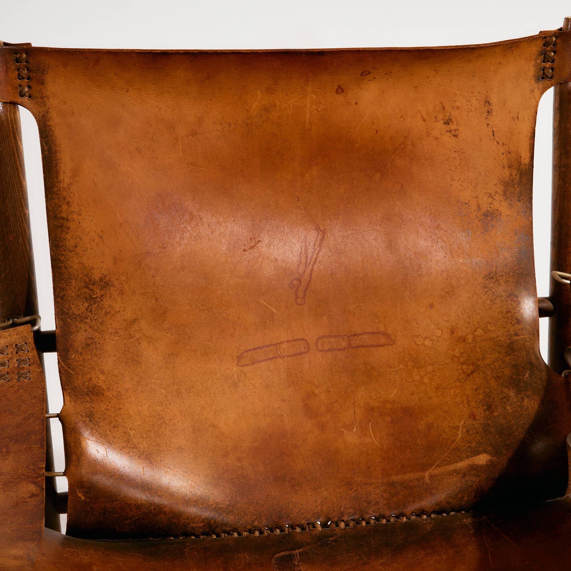Hungarian calf leather lounge chair