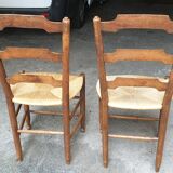 2 chairs rustic straw