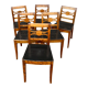 Suite of six natural wood chairs XIX th century