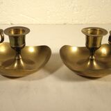 Pair of brass candle holders