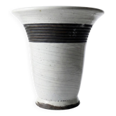 Large modern Raku lamp in beige and brown by Keramos Sèvres - René Hénon