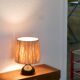 Black ceramic lamp, raffia lampshade, 70s