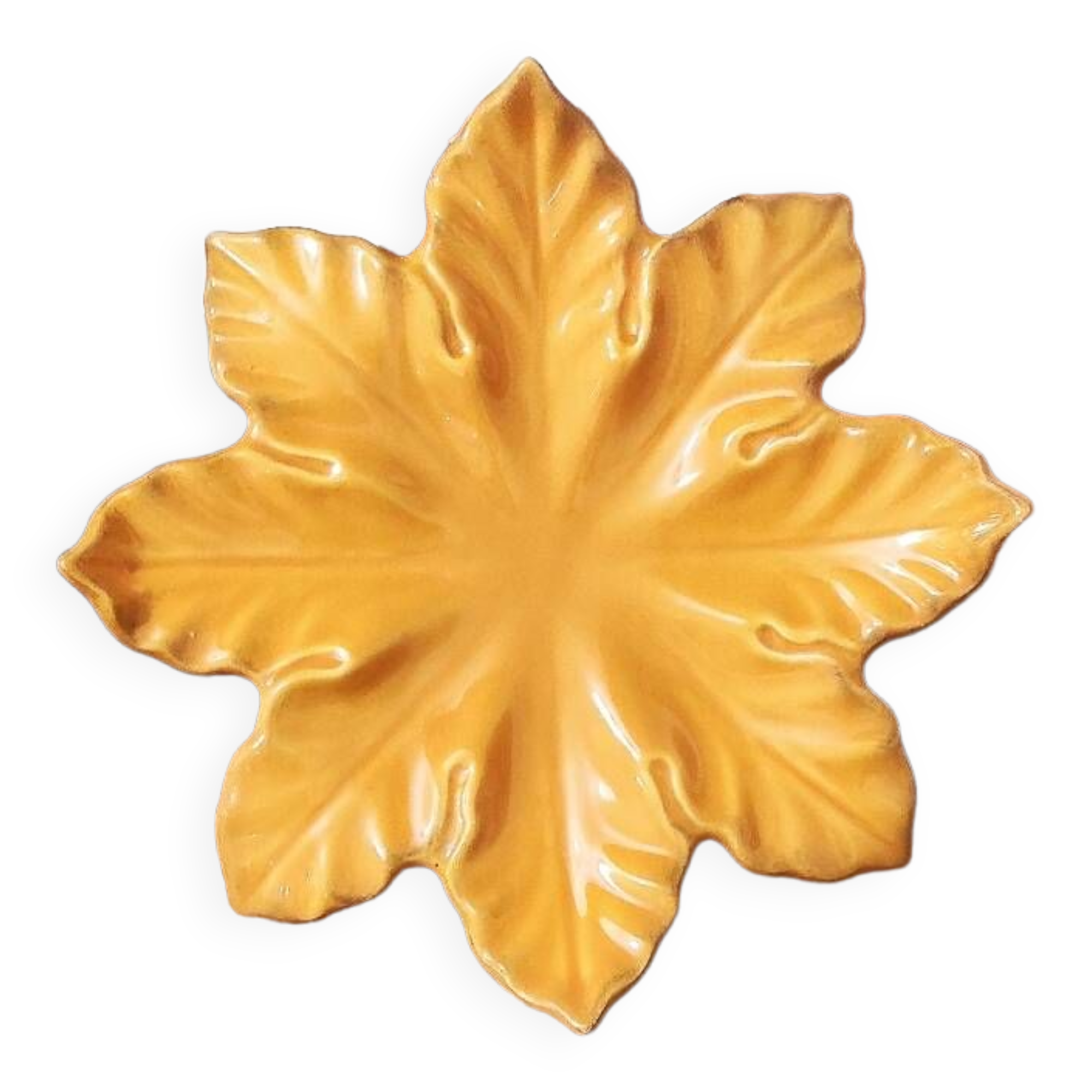 Assiette feuille d automne Barbotine
