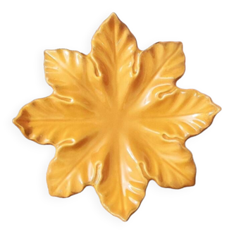 Autumn leaf plate Barbotine