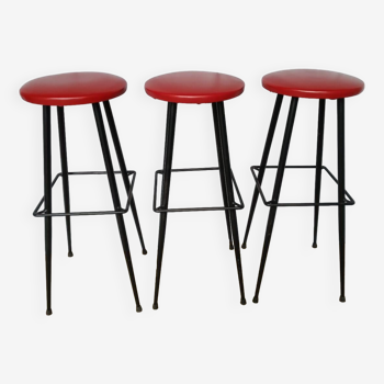 1950s bar stools in metal and skai brand sif