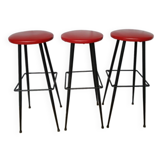 1950s bar stools in metal and skai brand sif