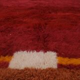Minimalist burgundy cherry red shaggy berber rug