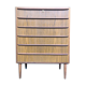 High chest of drawers, Scandinavian style, teak, 6 drawers, 1970