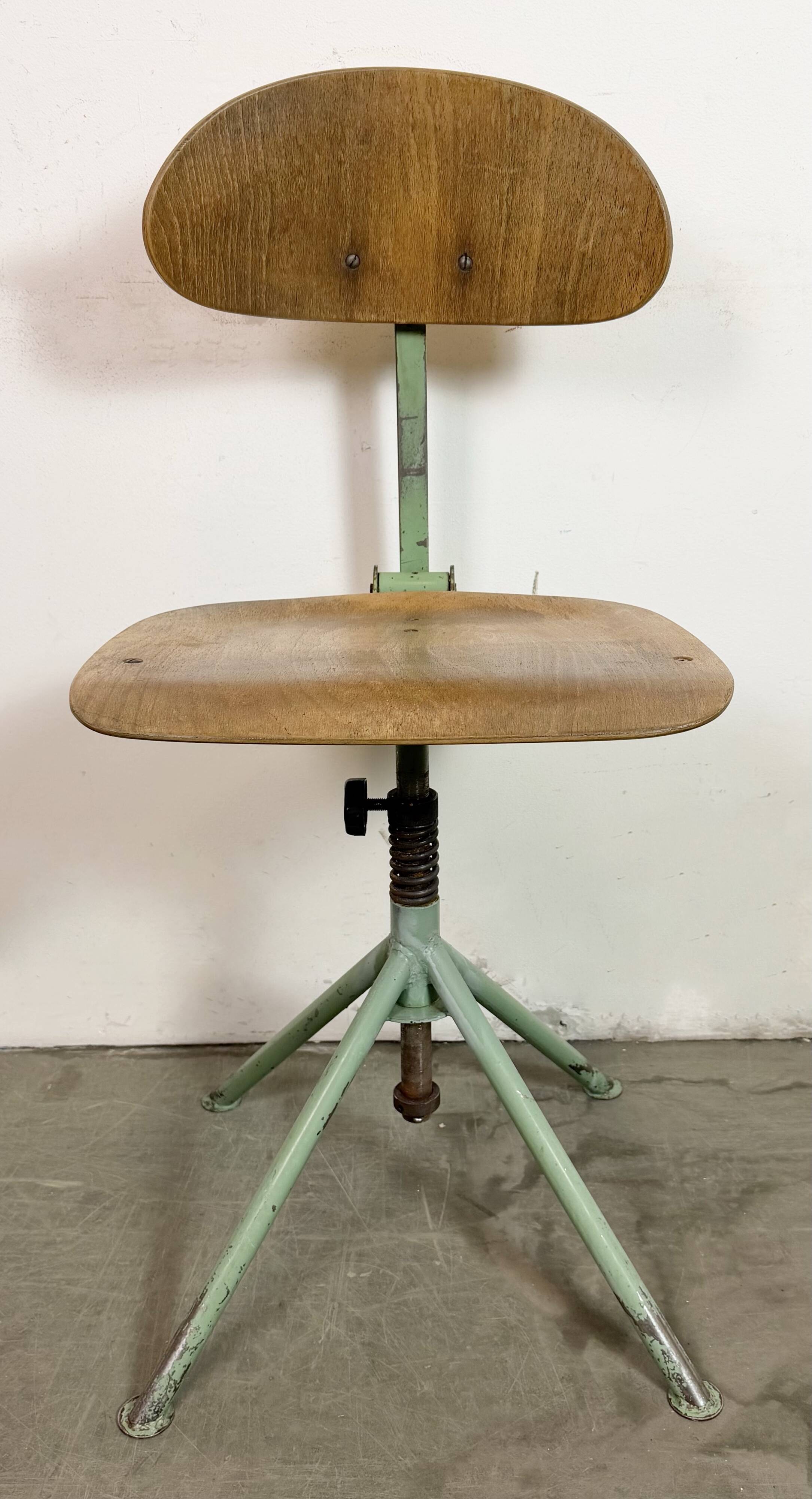 Green Industrial Workshop Chair, 1950s