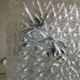 Vintage 60-70s structured glass square ceiling light