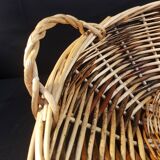 Large asymmetrical wicker basket