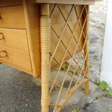 Desk of Louis Sognot rattan