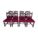 Suite of 8 Louis XIII style chairs oak and red velvet