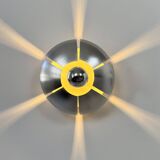 Pair of vintage wall lights, brushed aluminium, France, 1970.