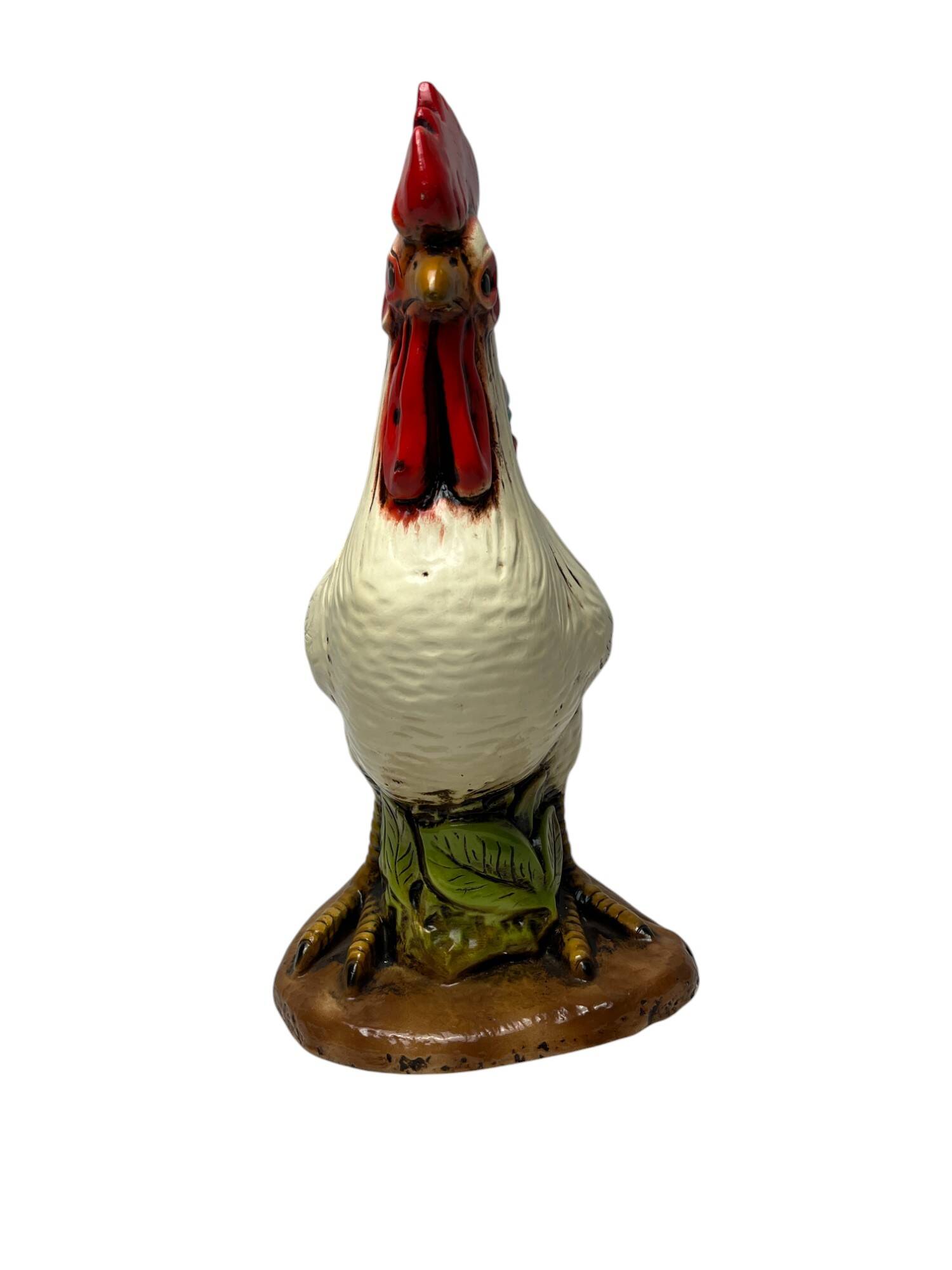 Plaster sculpture of a varnished cockerel from Jordan, mid-20th century