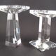 Pair of modernist crystal candle holders signed oleg cassini