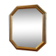 Hexagonal mirror golden carved solid wood frame