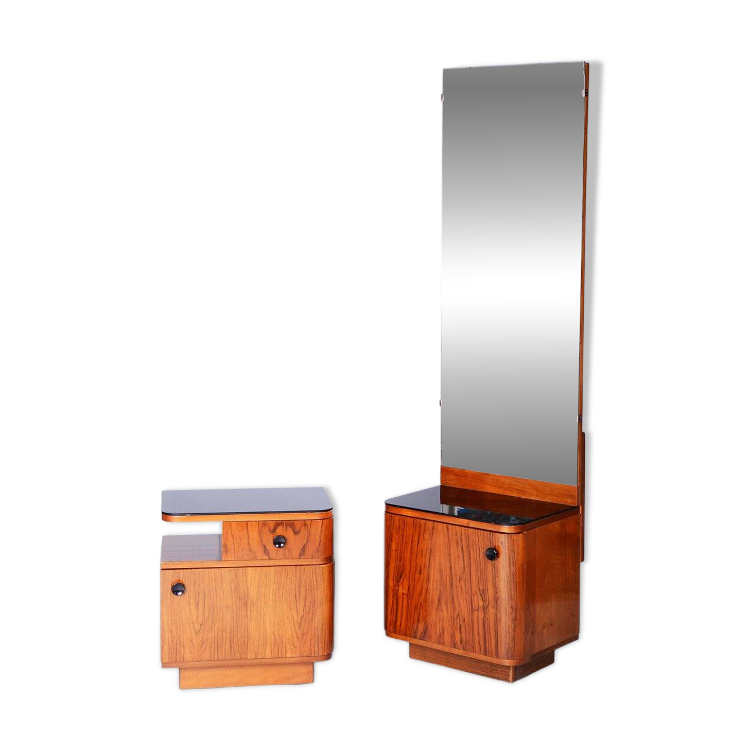 Art Deco Dressing Mirror by J. Halabala for Up Zavody, Czech, 1940s, Set of 2