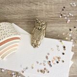 Vintage owl brass paper or mail clip