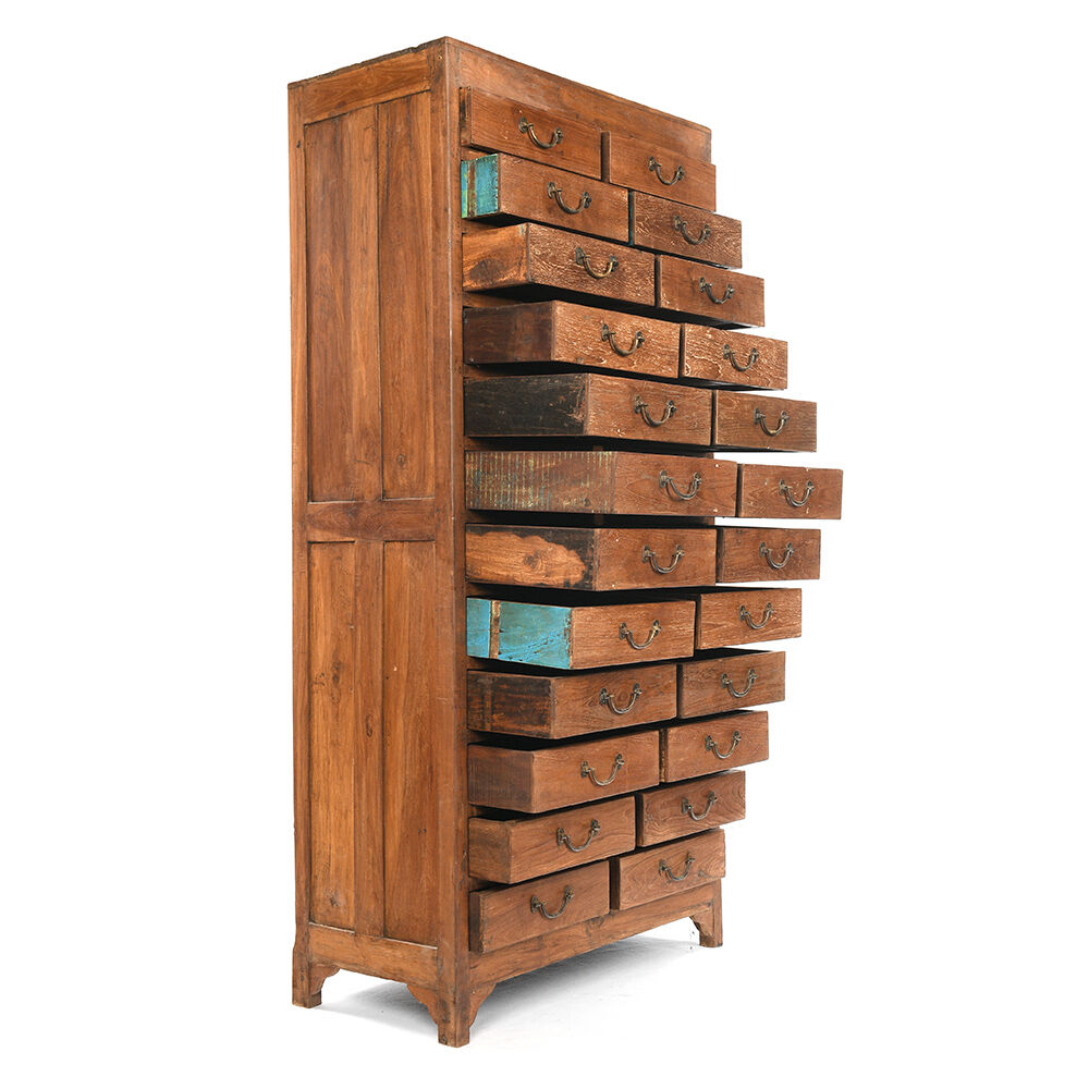 Wooden workshop furniture with 24 drawers