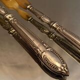 Salad set sleeves in silver decoration row of pearls Louis XVI style