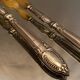 Salad set sleeves in silver decoration row of pearls Louis XVI style