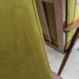Paire de fauteuils boomerang velours vert par Antonin Suman pour Ton Bystrice " Thonet "