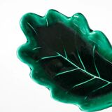 Large earthenware catchall, "Leaf" model, green, design, 1970.