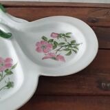 Flat, servant floral decorations in limoges porcelain
