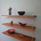Set of 3 norwegian teak wall shelves