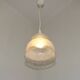 Vintage French pendant ceiling light in white glass decorated with flowers 4722