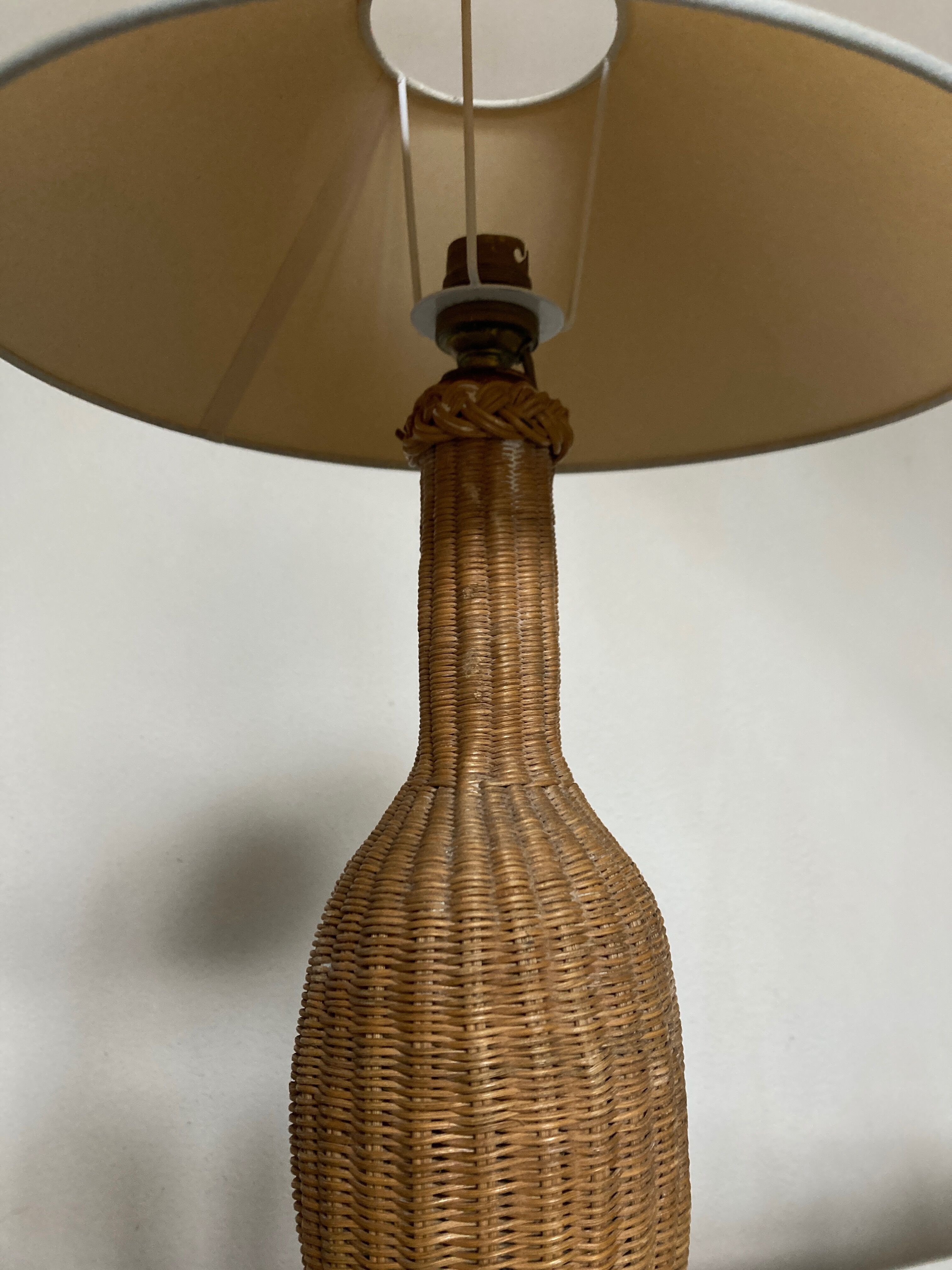 Cabanon Marseille 1950 wicker lamp from basket weavers