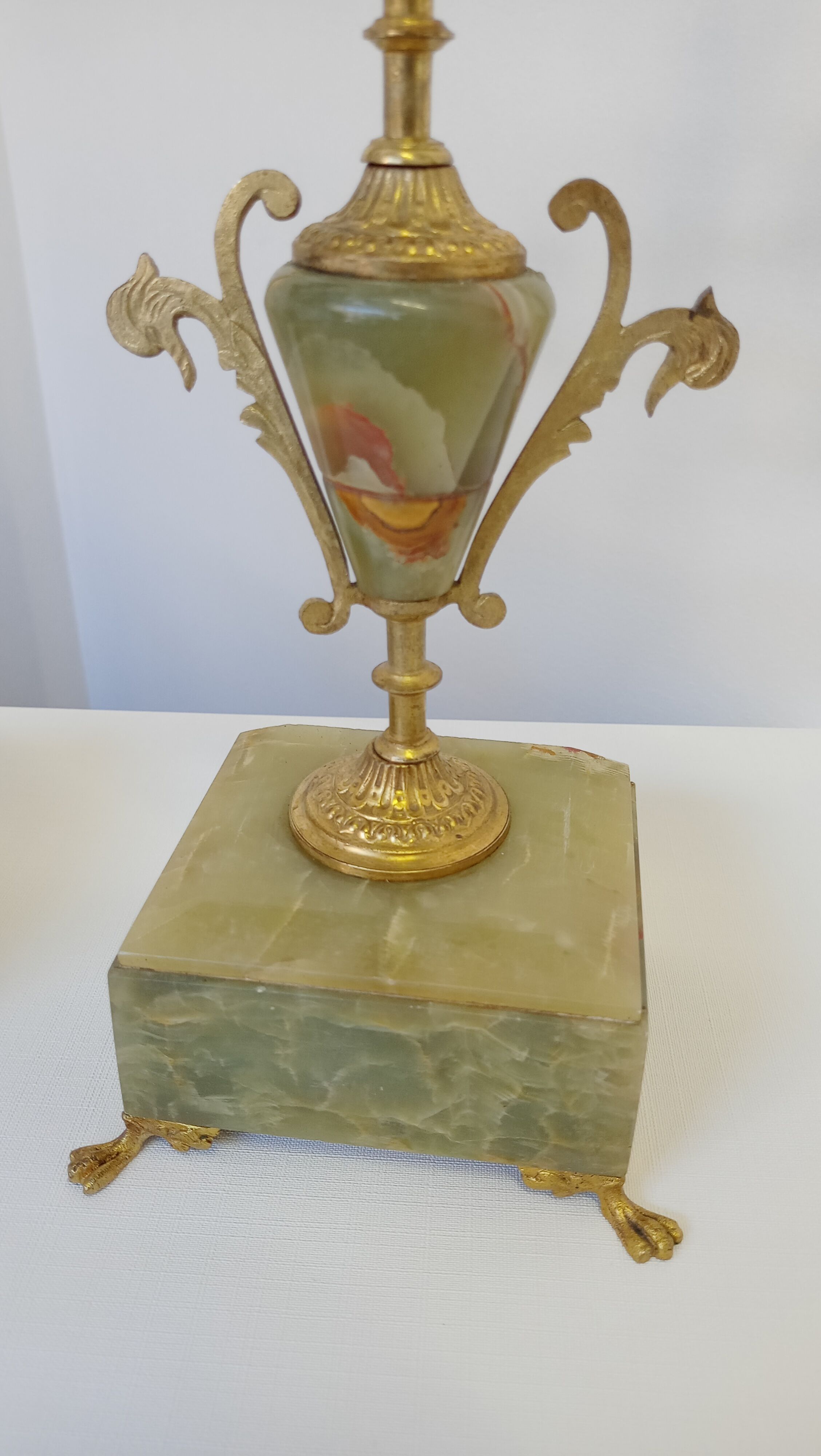 Two onyx candle holders