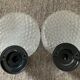Pair of vintage wall lamps in molded glass, 80s