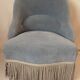 Fauteuil crapaud velours bleu
