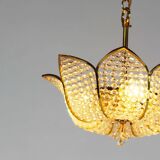 Medium sized crystal glass ‘Tole’ chandelier light by Palwa, Germany 1970’s