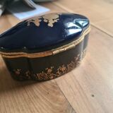 Porcelain jewelry box Limoges Oven Blue