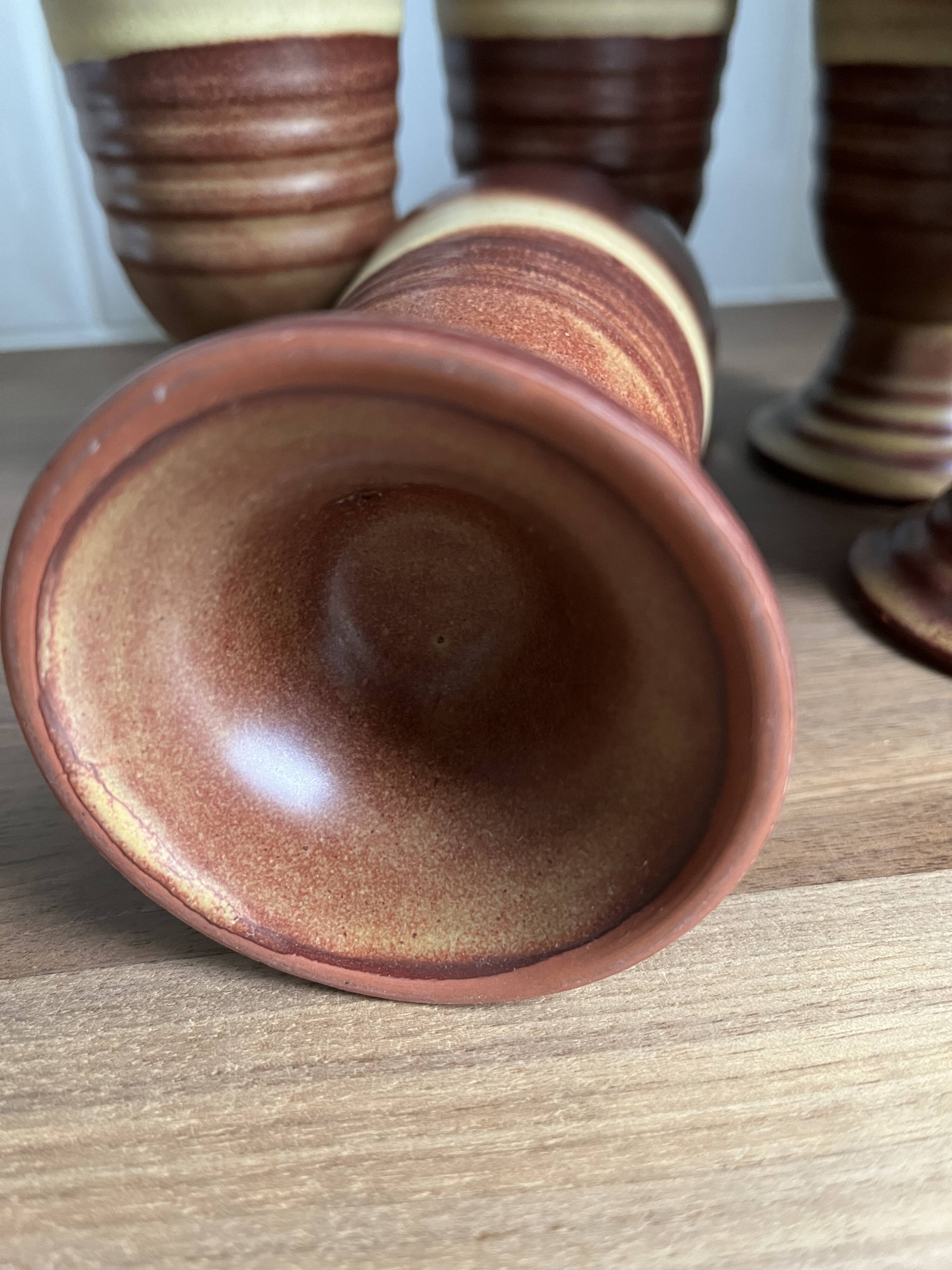 Set of 5 stoneware mazagrans.