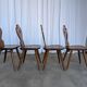 Set of 4 Farmhouse Tyrolean Chair with Heart Cutout Back / 1970s Vintage Di