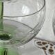 6 Alsace green footed crystal wine glasses engraved