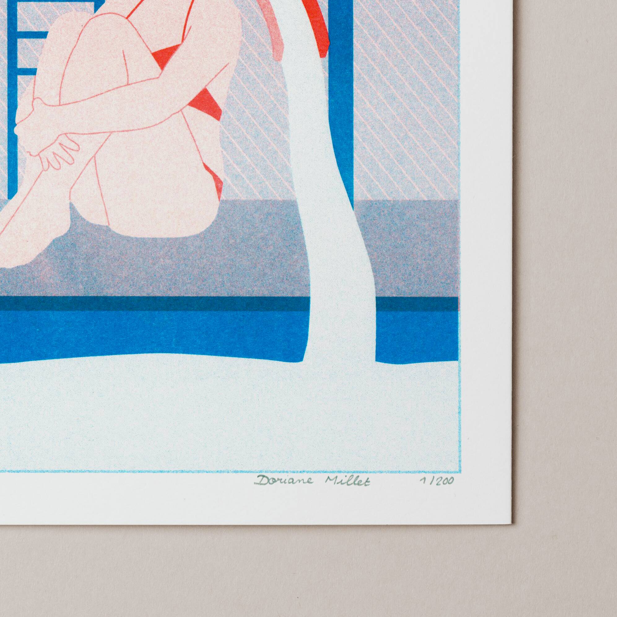 The Toboggan Woman, A4 Risograph, Signed Art Print
