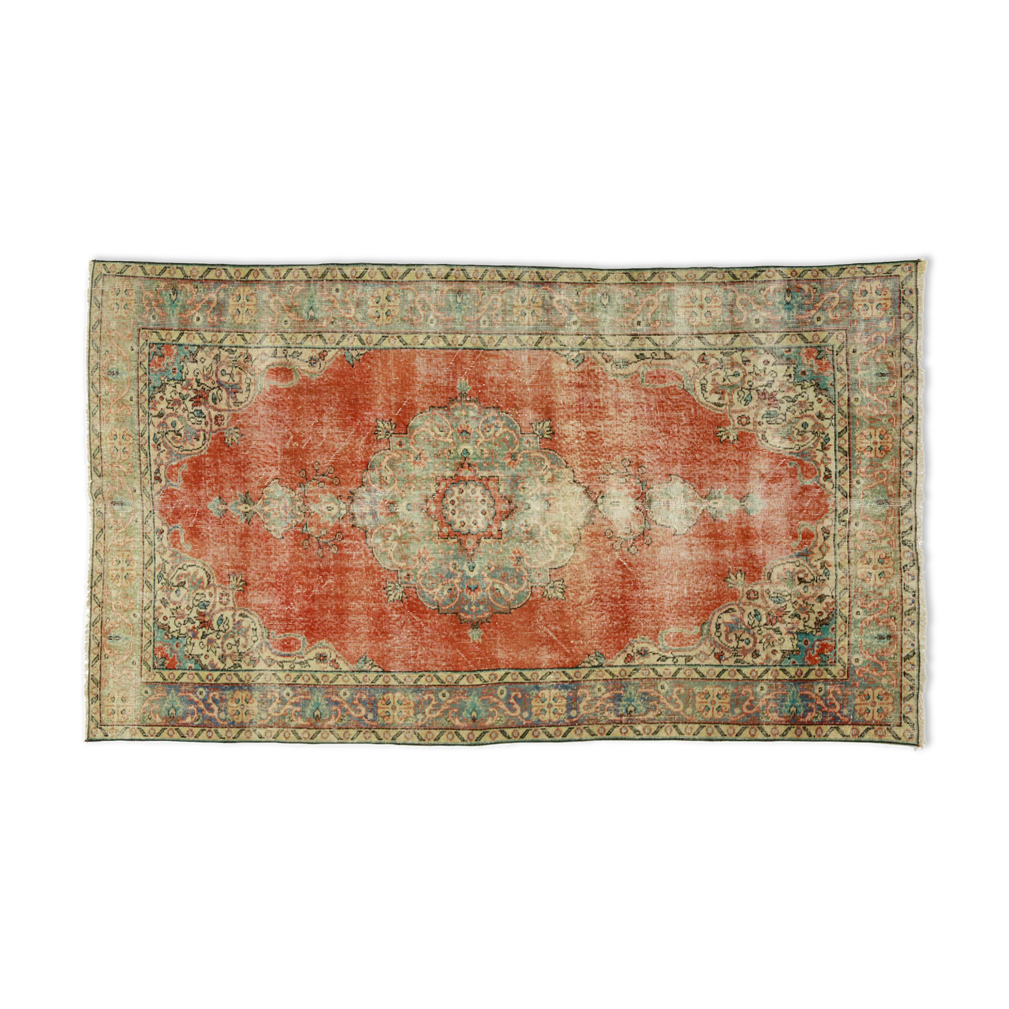 Anatolian handmade vintage rug 265 cm x 160 cm